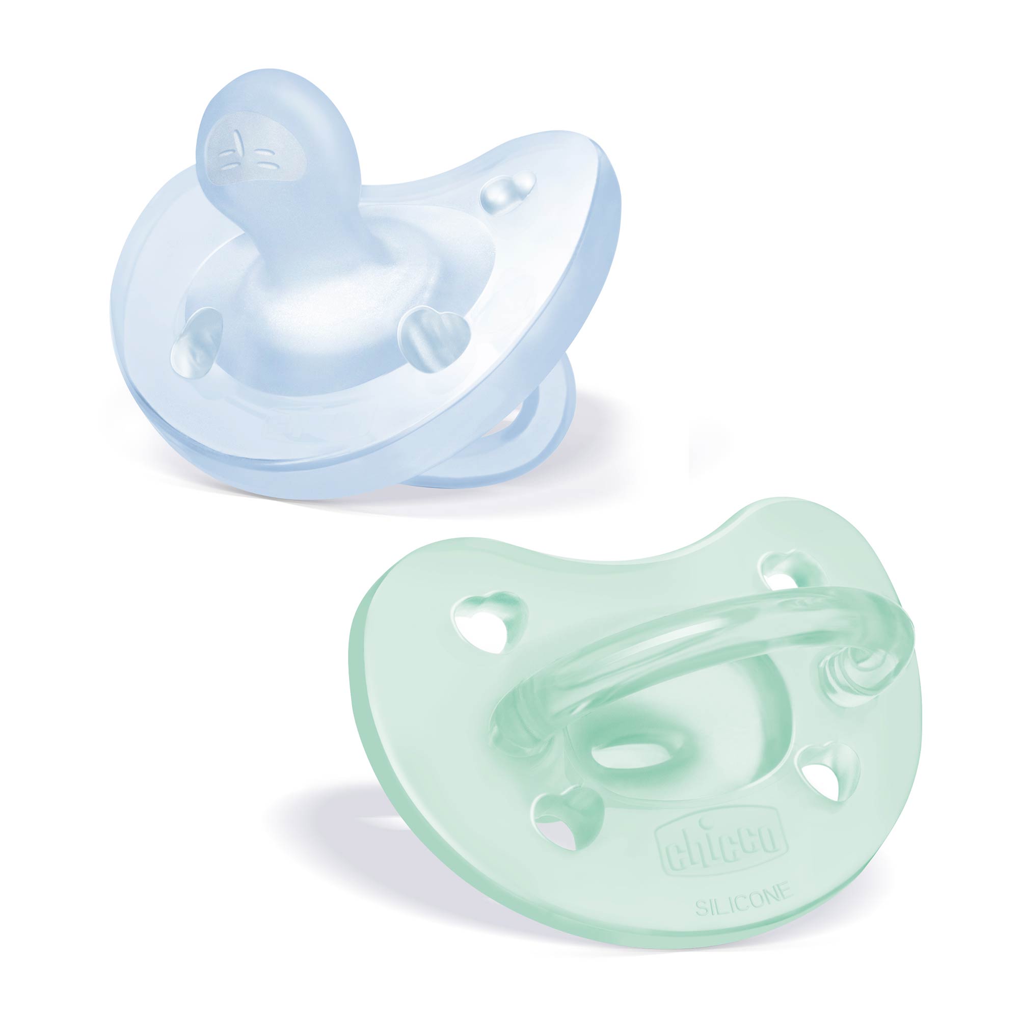PhysioForma Orthodontic Silicone Pacifier - Light Blue/Green 0-6m (2pc) | Chicco